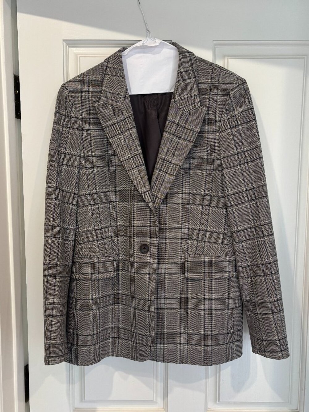 Reiss Single-Breasted Plaid Blazer